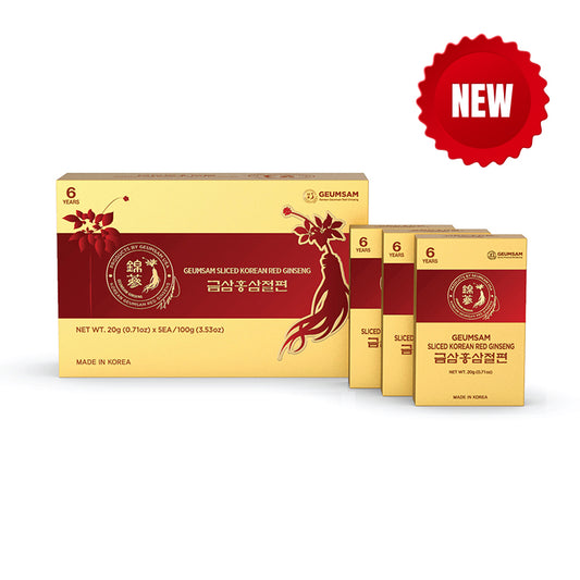 GEUMSAM Sliced Korean Red Ginseng (20g x 5 mini boxes)