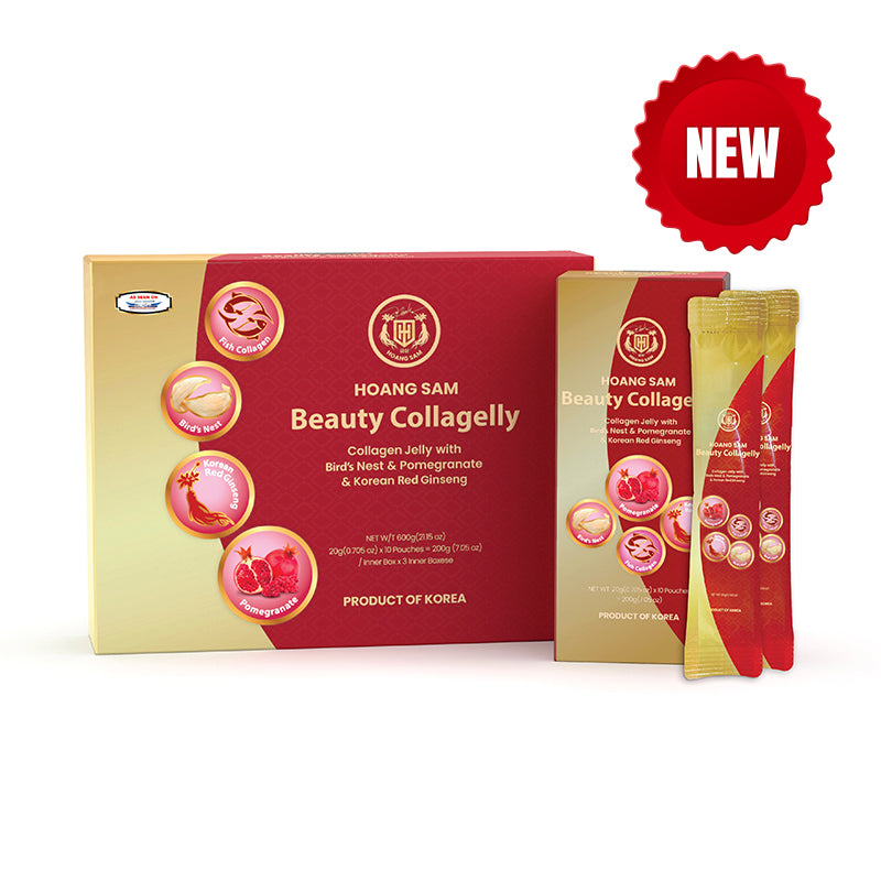 HOANG SAM Beauty Collagelly - Collagen Jelly with Bird’s Nest & Pomegranate & Korean Red Ginseng (600g/21.164oz)